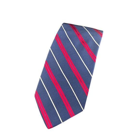 Brooks Brothers Makers Silk Cotton Blend Navy Blue Red and White Tie - Picture 1 of 3